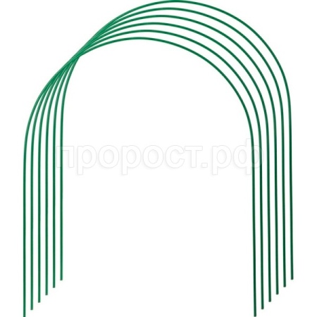 Дуга парниковая 2м металл в ПВХ набор 6шт d9*10мм (2*0,8*0,66м) зеленый/шт/Л
