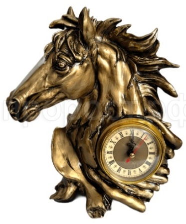 Фигура Часы Голова лошади (золото) 718608/SH040