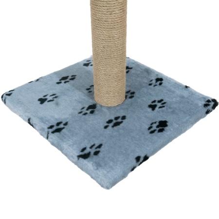 Когтеточка столбик с полкой мех, джут серый 47*47*80см/DONBARON