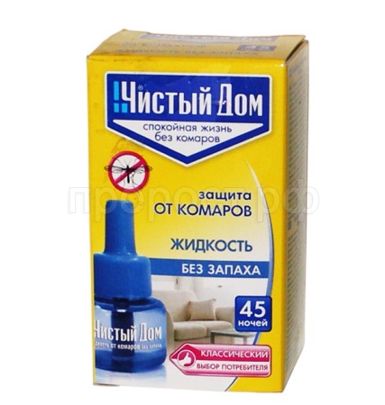 Жидкость Чистый Дом 02-606 от комаров 45 ночей 80шт 