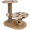 Когтеточка с двумя полками круг джут беж с игрушкой 37*57*55см/DONBARON
