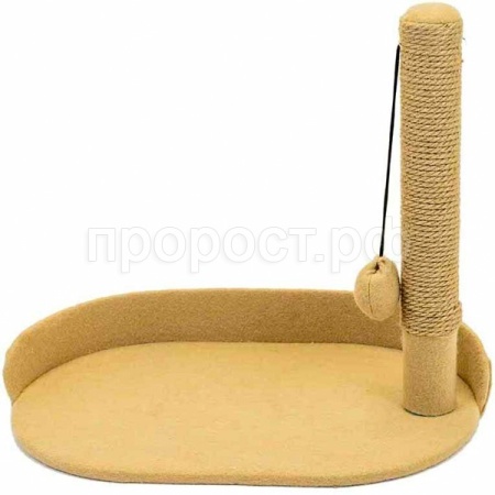 Когтеточка ЭКО малая настенная 50*9*1,5см короткий ворс/ковролин/мех с пропиткой бежевая/8405/Дарэлл