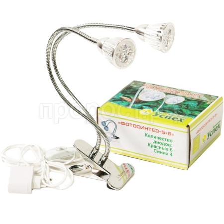 Фитосветильник Фотосинтез-5+5 (3красных,2синих) (3красных,2синих) Е27 1шт