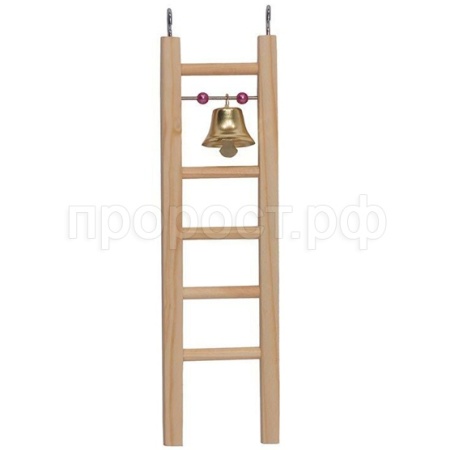 Игрушка д/птиц Лесенка малая с бусами и колокольчиком 63*8*200мм 8578/Дарэлл