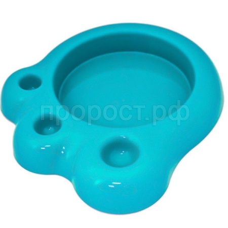 Миска одинарная д/кошек "Лапка" 250мл бирюзовая/2313/Дарэлл