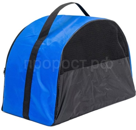 Сумка переноска ЧИП Полукруглая №4 нейлон с сетчатым окном 50*27*35см васильковая/9049вас/Дарэлл