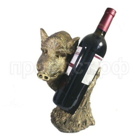 Фигура Подставка под бутылку Кабан (золото) L14W22H28см 713997/I128
