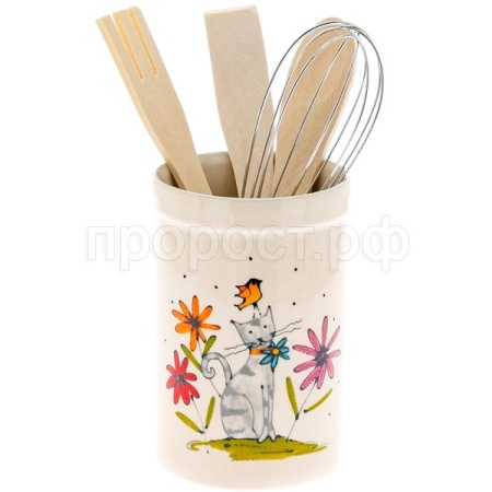 Подставка д/столовых приборов Серый кот 208-07002 /36шт/PSF