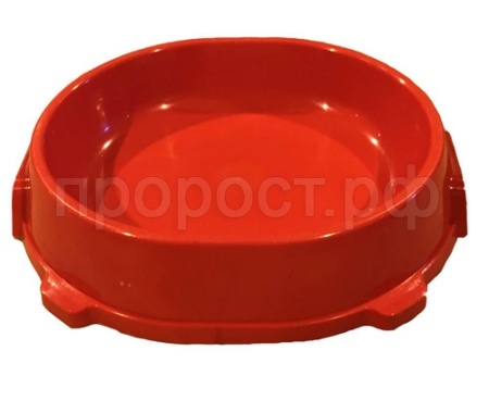 Миска пластик д/кошек 0,22л нескользящая красная/FG17909/Гризли