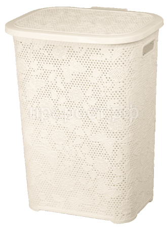 Корзина д/белья Бабочка 60л слоновая кость 16032 /5шт/Арз
