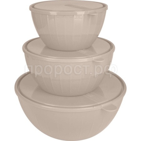 Набор салатников Sugar&Spice (5л+2,8л+1,7л) с крышками латте SE1871 /11шт/ПР