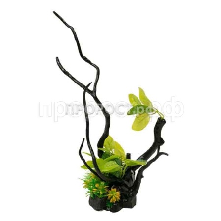 Грот Decor218 Коряга с растением 30*24*34см/Салекс
