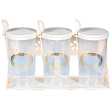 Набор банок Ориент 650гр*3шт прозрачный на подставке А003 /15шт/Арз