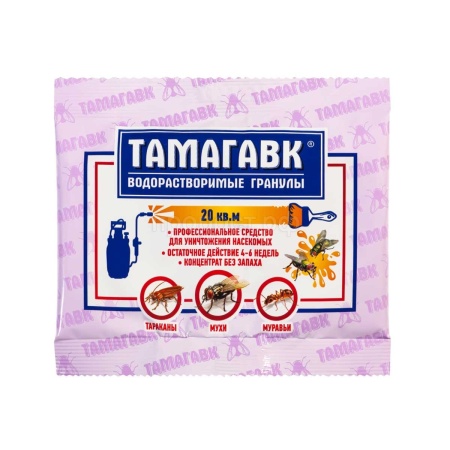 Тамагавк ТМ50п гранулы от мух, тараканов, муравьев 50гр пакет 50шт  