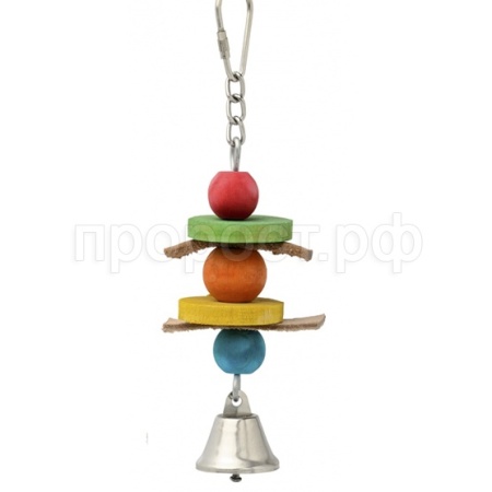Игрушка для птиц Три деревянных шарика с колокольчиком