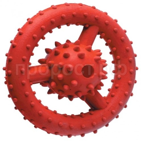 Игрушка для собак Кольцо каучуковое Руль со звоном 12см для средних пород/ISR3175/ЗР