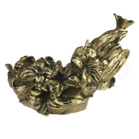 Фигура Подставка под бутылку Лилии (золото) L28W20H20см 713398/I047