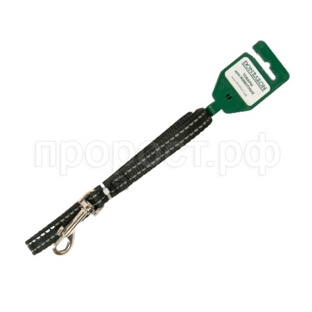 Поводок капрон 15мм*1,5м черный со светоотражающими полосами DONBARON