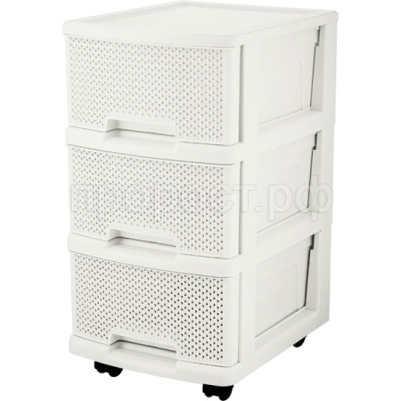 Комод 3 секции Keeplex Ajur с колесами белое облако KL3793 /1шт/ПР