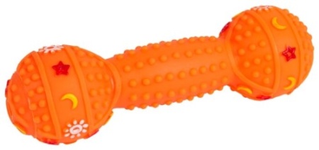 Игрушка для собак Гантель большая оранжевая 18см/80600003