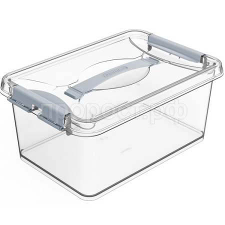 Контейнер д/хранения Клик 8л прозрачный с защелками С273ПРО /11шт/Мартика 