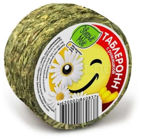 Сено луговое Зверье мое Таблеронн 200гр с ромашкой/6шт/86083