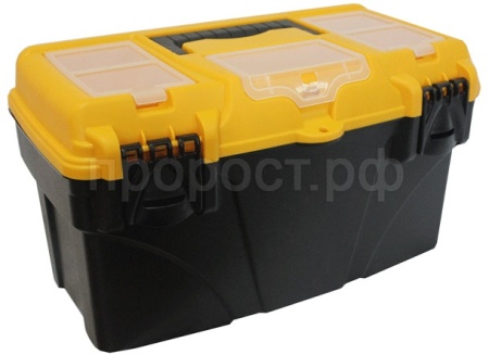 Ящик д/инструментов ТИТАН 21 (с секциями) желтый с черным М2937/6шт/М-пласт
