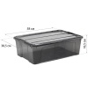 Ящик КИП с крышкой 30л 58x38,5x18,5см черно-прозрачный М2338 /5шт/М-пласт