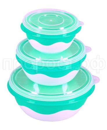 Набор мисок Матрешка (3шт) мятный 03064 /20шт/Арз