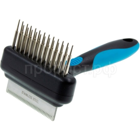 Грабли DeLIGHT двухсторон. двухрядн. плав. зуб с дешеддером 37 круп.зуб. 68037S/6/Пет Лайн