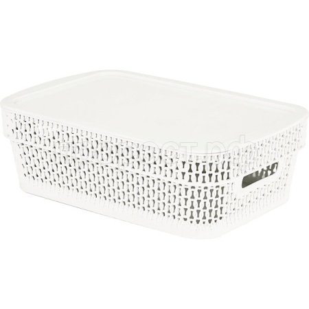 Корзина д/хранения Ajur 3л c крышкой прямоуг. белое облако KL4111/12шт/ПР  