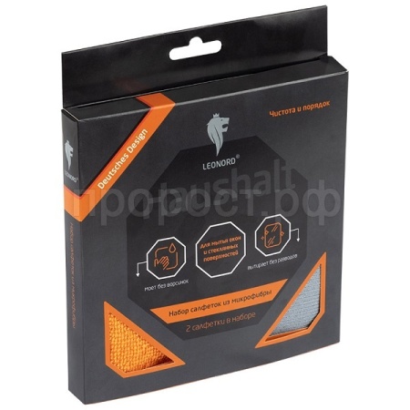 Салфетка д/стекла (2шт набор) микрофибра 30*30см 104909 /100шт/Leonord