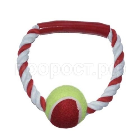 Игрушка для собак Аппорт с ручкой, кольцо с мячом/R1065