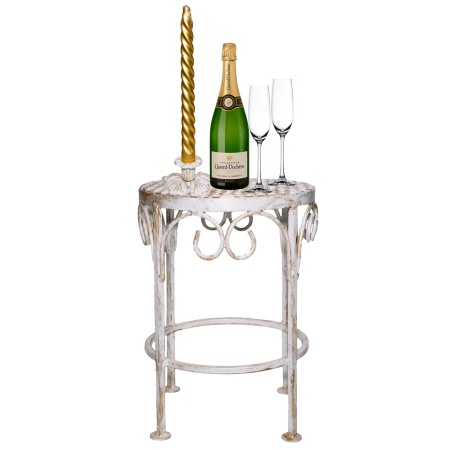 ДЕКОР Подсвечник Цветок бел золото РЗДИ/1шт