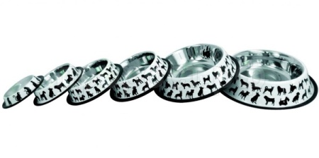 Миска метал 0,94л с на рез.силуэты животных УЮТ/12шт/АМРц094/Евро