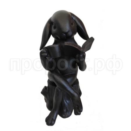 Фигура Зайка читает (черный) L21W17H41 718257/D219